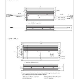 MEAN WELL HLG-320H-48B 320W 6.7A 48V Constant Voltage + Constant Current LED Driver