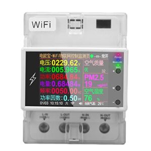 smart power monitor, ac85‑265v rail mounting wifi electric meter multifunctional for shopping mall
