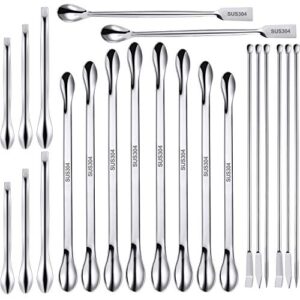 22 pieces stainless steel lab spatula micro scoop set laboratory sampling spoon mixing spatula for powders gel cap filler