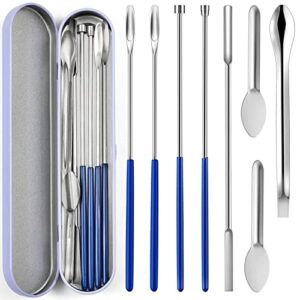 8 piece capsule filling machine kits for empty pill capsules filler, home & lab supplies – micro tiny spoon spatula, lab scoop filling tray, herb powder tamper tool, gel capsules size #000 00 0 1 2 3