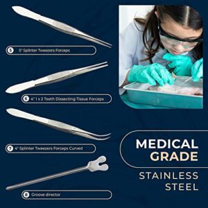 Advanced Dissection Kit Biology Lab Anatomy Dissecting Set with Stainless Steel Scalpel Knife Handle Blades for Medical Students and Veterinary by InstaSkincare (20 Pcs)