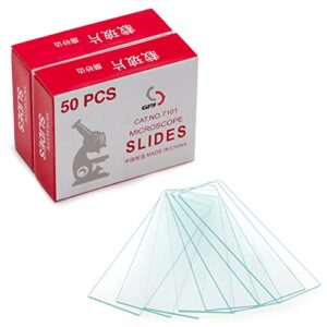 100 pack of lab microscope slides, 1mm-1.2mm thick glass slides for microscope, clear glass ground edges 1″ x 3″, microscope accessories for lab consumables research