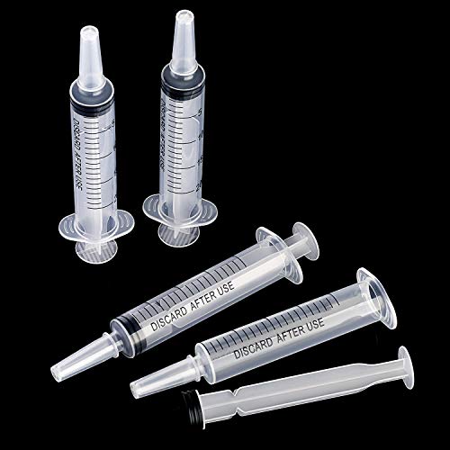 Frienda Large Plastic Syringe for Scientific Labs 4 Pack Measuring Syringe Tools Dispensing Multiple Uses