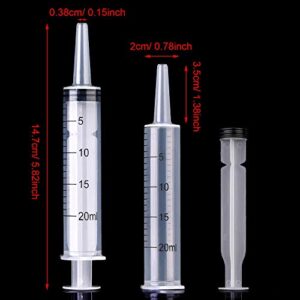 Frienda Large Plastic Syringe for Scientific Labs 4 Pack Measuring Syringe Tools Dispensing Multiple Uses