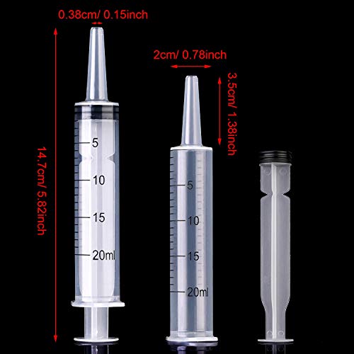 Frienda Large Plastic Syringe for Scientific Labs 4 Pack Measuring Syringe Tools Dispensing Multiple Uses