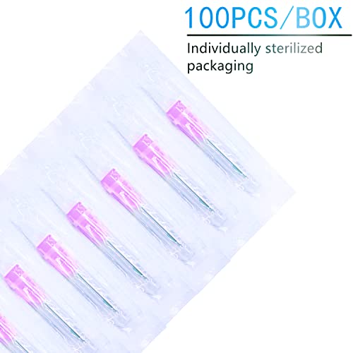 100Pcs 18Gauge 1 Inch Lab Dispensing Needle Accessories for Industry Precision Applications, Scientific Research, Animal and Plant Supplies, Individually Sealed Package