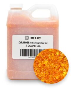 dry & dry” [1 quart premium orange indicating silica gel desiccant beads(industry standard 3-5 mm) – rechargeable silica gel beads(2 lbs)