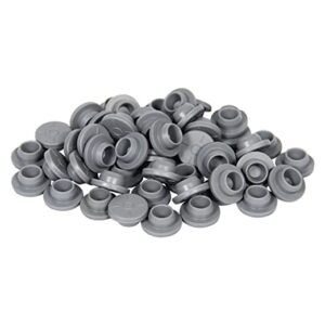 med lab supply butyl rubber stoppers for vials, 20mm, gray – 100 pieces