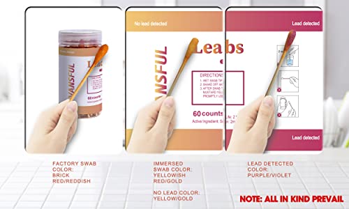 VANSFUL Lead Test swabs 60 Counts Rapid Test kit, Results in 30 Seconds, Dip in Water to Use Lead Testing Kits for Home Use, Suitable for All Painted Surfaces,Ceramics, Dishes, Metal, Wood