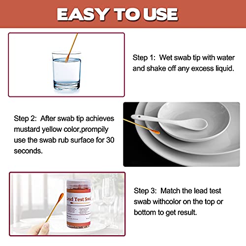 VANSFUL Lead Test swabs 60 Counts Rapid Test kit, Results in 30 Seconds, Dip in Water to Use Lead Testing Kits for Home Use, Suitable for All Painted Surfaces,Ceramics, Dishes, Metal, Wood