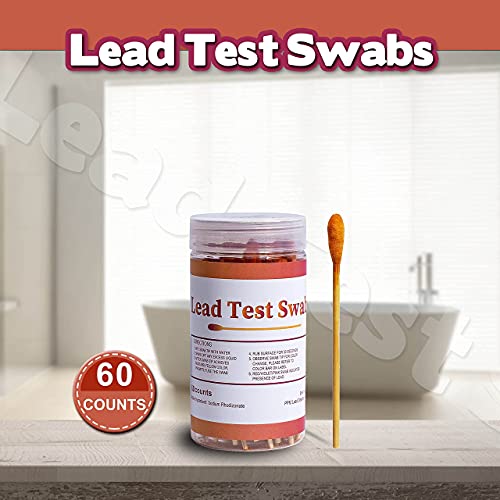 VANSFUL Lead Test swabs 60 Counts Rapid Test kit, Results in 30 Seconds, Dip in Water to Use Lead Testing Kits for Home Use, Suitable for All Painted Surfaces,Ceramics, Dishes, Metal, Wood