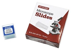 opto-edu e35.3501 blank microscope slides & 100-pieces square cover glass, glass