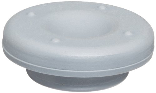 Wheaton 224100-175 Rubber 20mm Straight Plug Style Stopper, Gray Chlorobutyl-Isoprene Blend/40 PTFE Faced (Case of 1000)