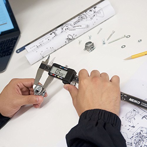 NEIKO 01407A Electronic Digital Caliper | 0-6 Inches | Stainless Steel Construction with Large LCD Screen | Quick Change Button for Inch/Fraction/Millimeter Conversions