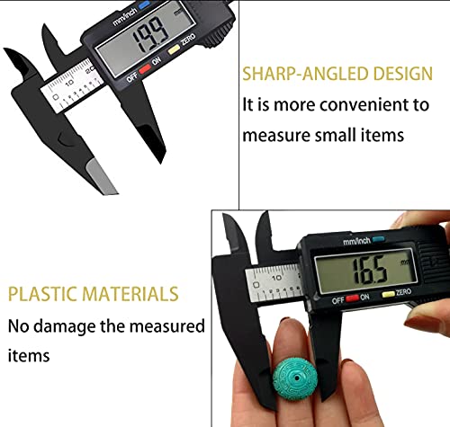 Digital Calipers,Electronic Digital Calipers,YKLSXKC LCD Screen displays 0-6"Caliper Measuring Tool,inch and Millimeter Conversion, Suitable for Jewelry Measurement and 3D Printing