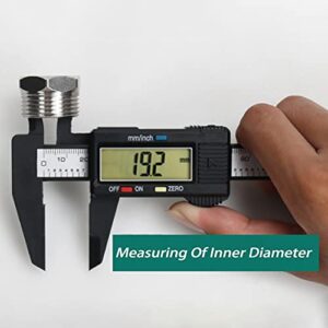 Digital Calipers,Electronic Digital Calipers,YKLSXKC LCD Screen displays 0-6"Caliper Measuring Tool,inch and Millimeter Conversion, Suitable for Jewelry Measurement and 3D Printing