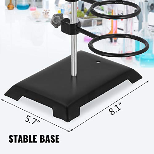 VEVOR Laboratory Grade Metalware Set - Support Stand Premium Iron Material Laboratory Stand Support Lab Clamp Flask Clamp Condenser Stand 60cm