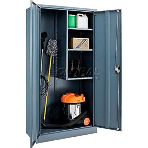 global industrial assembled janitorial cabinet, 36x18x72, gray