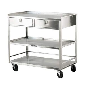 lakeside manufacturing”474 stainless steel equipment stand, 2drawers-3 shelves, 500 lb. load capacity, length 39.5″” width 23.5″” height 39″””