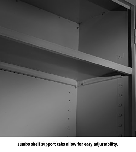 Tennsco J1878SULGY Assembled Jumbo Steel Storage Cabinet, 48w x 18d x 78h, Light Gray