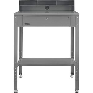 Flat Top Shop Desk w Pigeonhole Compartments, 34-1/2"W x 30" D, Gray