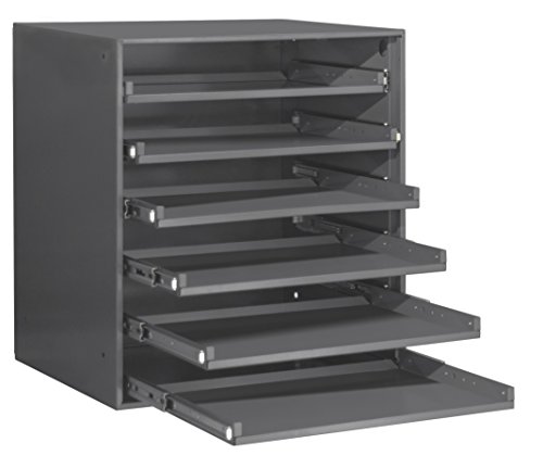 Durham 321B-95 Heavy Duty Bearing Slide Rack Without Door (Holds 6 Large Compartment Boxes), 20-5/16" x 15-15/16" x 21-7/8"