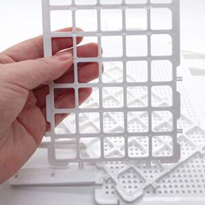 Luckkyme Plastic Test Tube Rack 2 Pack White 60 Holes Lab Test Tube Rack Holder for 17mm and Below The Test Tubes, Detachable, 60 Holes