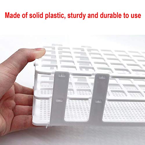 Luckkyme Plastic Test Tube Rack 2 Pack White 60 Holes Lab Test Tube Rack Holder for 17mm and Below The Test Tubes, Detachable, 60 Holes