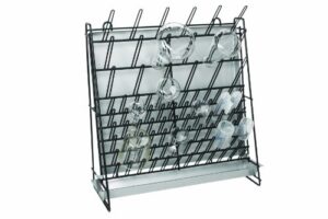 heathrow scientific hs23243a glassware drying rack, 90 pegs, vinyl-coated steel wire construction, self-standing or wall-mountable
