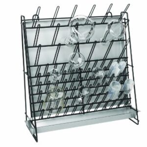 Heathrow Scientific HS23243A Glassware Drying Rack, 90 Pegs, Vinyl-Coated Steel Wire Construction, Self-Standing or Wall-Mountable