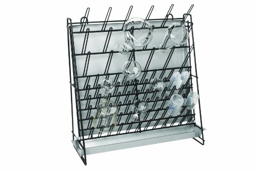 Heathrow Scientific HS23243A Glassware Drying Rack, 90 Pegs, Vinyl-Coated Steel Wire Construction, Self-Standing or Wall-Mountable