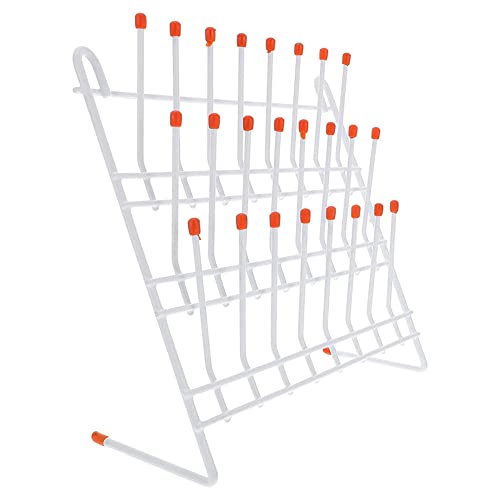 LILYRIN Lab Drying Rack 24 Pegs Lab Glassware Rack Wire Glassware Drying Rack Wall Mount/ Lab Glass Drying Rack