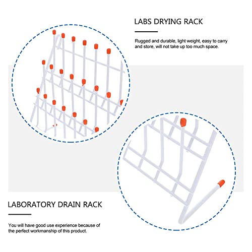 LILYRIN Lab Drying Rack 24 Pegs Lab Glassware Rack Wire Glassware Drying Rack Wall Mount/ Lab Glass Drying Rack