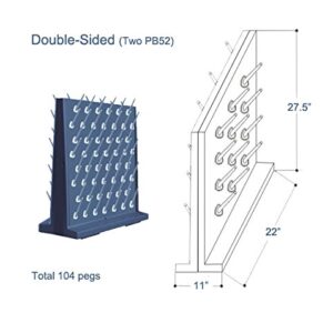 Azzota Pegboard Bench-top/Wall-Mount Laboratory Glassware Drying Rack with 52 Pegs, Gray