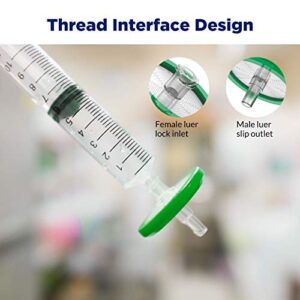 10 Pack Syringe Filter Sterile PES Hydrophilic Filtration 0.22um Pore Size, 33mm Membrane Diameter Sterile PES Membrane Individually Packed by Membrane Solutions