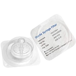 sterile syringe filters pes 25 mm diameter 0.22 um pore size individually packaged 100/pk by biomed scientific