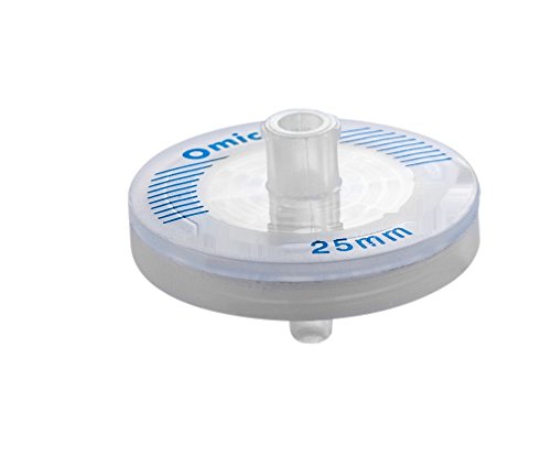 Omicron SFGF225B Glass Fiber Syringe Filter, Non-Sterile, 25 mm, 1.0 µm (Pack of 100)