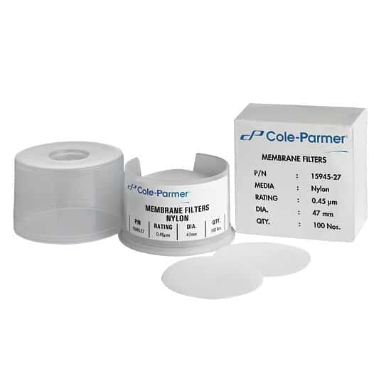 Cole-Parmer Nylon Membrane Filters; 0.8µm Pore, 47mm Dia, 100/Pk