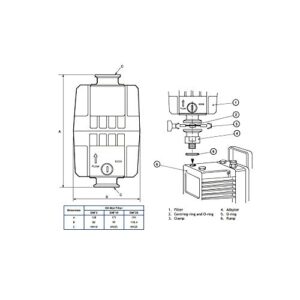 Edwards EMF10 Oil Mist Filter, KF25 Ports, for RV3, RV5, RV8 Vacuum Pumps, A462-26-000