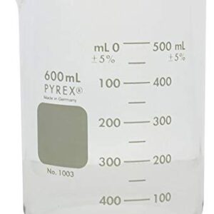 PYREX Heavy Duty Griffin 1003 600mL Beaker Double Scale Graduated; Each