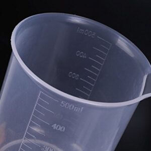 Shapenty 5 Sizes 50ml / 100ml /250ml /500ml /1000ml Capacity Clear Plastic Graduated Measuring Beaker Set Liquid Cup Container, 5PCS