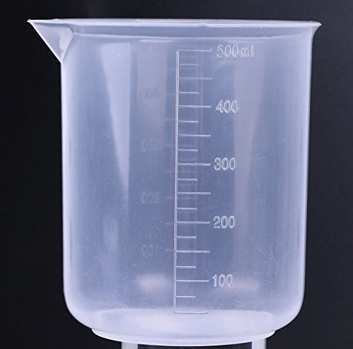 Shapenty 5 Sizes 50ml / 100ml /250ml /500ml /1000ml Capacity Clear Plastic Graduated Measuring Beaker Set Liquid Cup Container, 5PCS