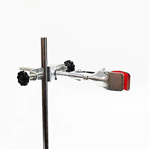Laboratory Retort Support Stand for Titration Extraction - XMWangzi, with a Burette Clamp and 2 Flask Ring Clamps, Used in Chemistry or Physics Lab (RodLength 16'')