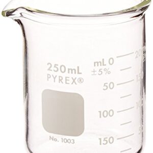 Pyrex 1003-250CN Heavy Duty Griffin 1003 250mL Beaker Double Scale Grad, Glass