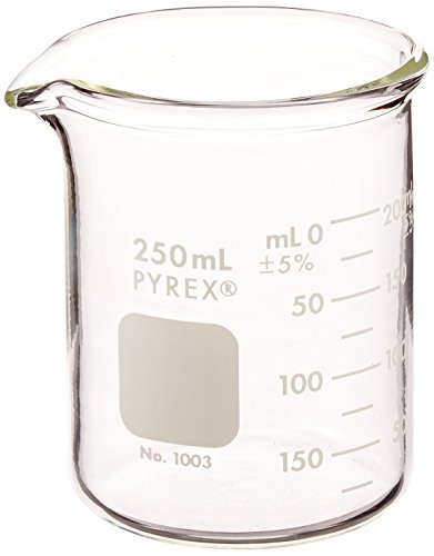 Pyrex 1003-250CN Heavy Duty Griffin 1003 250mL Beaker Double Scale Grad, Glass