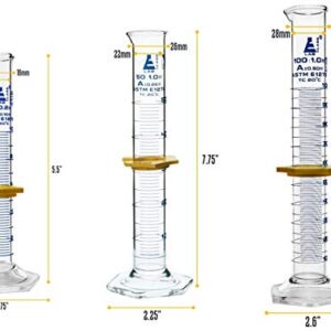 Chemistry Lab Glassware Set, 9 Pieces - Includes 3 Beakers, 3 Erlenmeyer Flasks & 3 ASTM, Class A Graduated Cylinders - Borosilicate 3.3 Glass – Eisco Labs