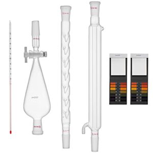 VEVOR New Laboratory Glassware 24/40 Chemistry Glassware 29PCS Chemistry Lab Glassware Kit 250 1000ml for Distillations Separation Purification Synthesis 24/40 29PCS