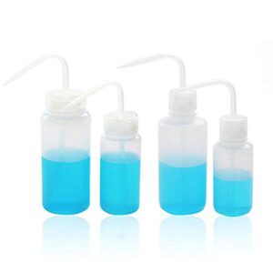 ulab scientific safety wash bottle set, narrow-mouth and wide-mouth, vol.250ml 500ml, pack of 4, uwb1008