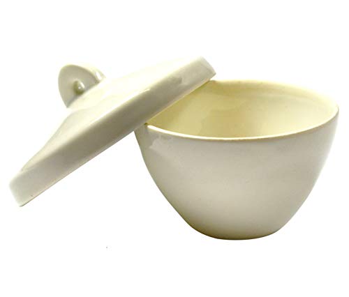 Porcelain Crucible with Lid, 100ml Capacity, Squat - Eisco Labs