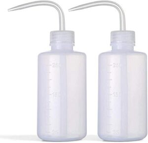 hatonseyan wash bottles – 2pcs 250ml safety wash bottle watering tools, economy plastic squeeze bottle for medical label tattoo supplies green soap cleaning washing bottle
